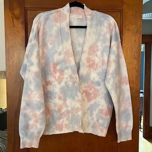NWT Spiritual Gangster Tie Dye Varsity Cardigan Cotton Cashmere Size Small